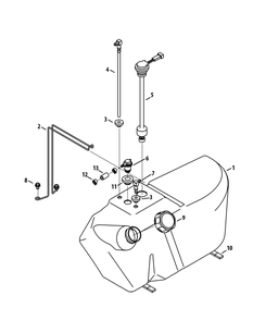 Gas Tank Diagram and Parts List for 46G 4X4-EFI-1G202Z-1G313Z-37BMD710 Cub Cadet Lawn Tractor Accessories